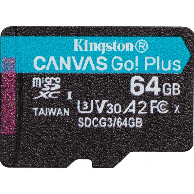 Kingston Canvas Go! Plus microSDXC 64GB Class 10 U3 V30 Black